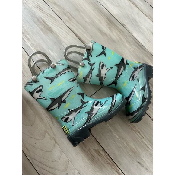 Western Chief Other - Western Chief Rain Boots Toddler 5 Tropic Teal Sharks Light Up Outdoors